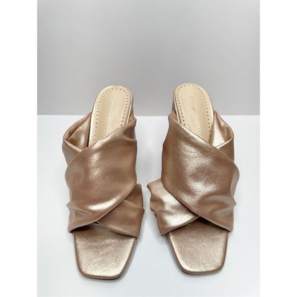 Adrienne Vittadini Genie Sandals Womens Size 6 Rose Gold Open Toe Block Heel - Picture 4 of 9